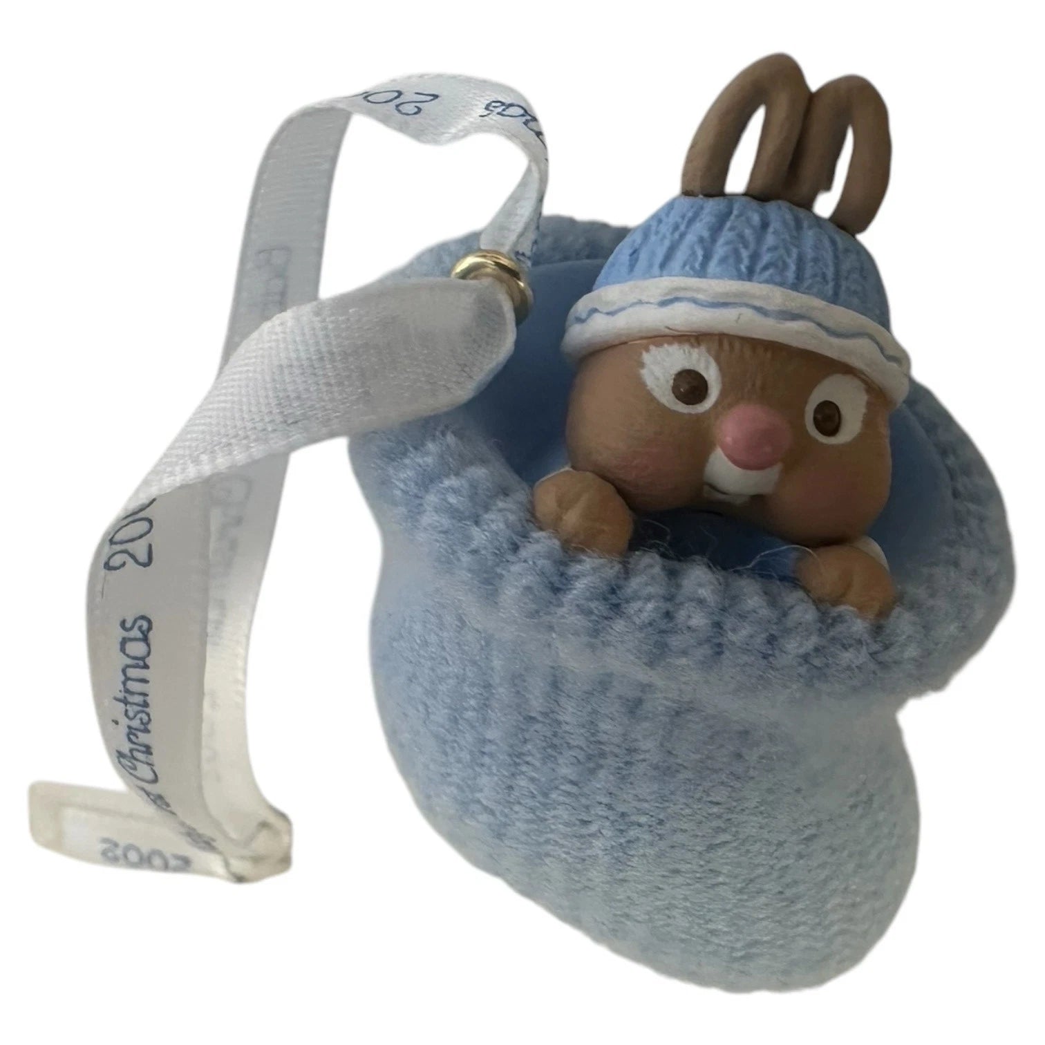 2002 Baby's First - Blue Bootie Hallmark Ornament (Baby's First Christmas) QX8596