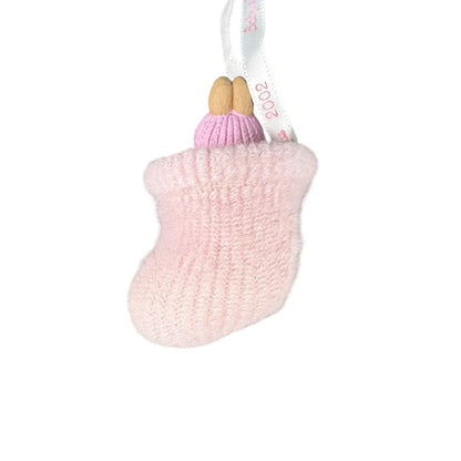 2002 Baby's First - Pink Bootie Hallmark Ornament (Baby's First Christmas) QX8806