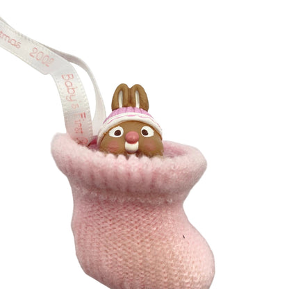 2002 Baby's First - Pink Bootie Hallmark Ornament (Baby's First Christmas) QX8806
