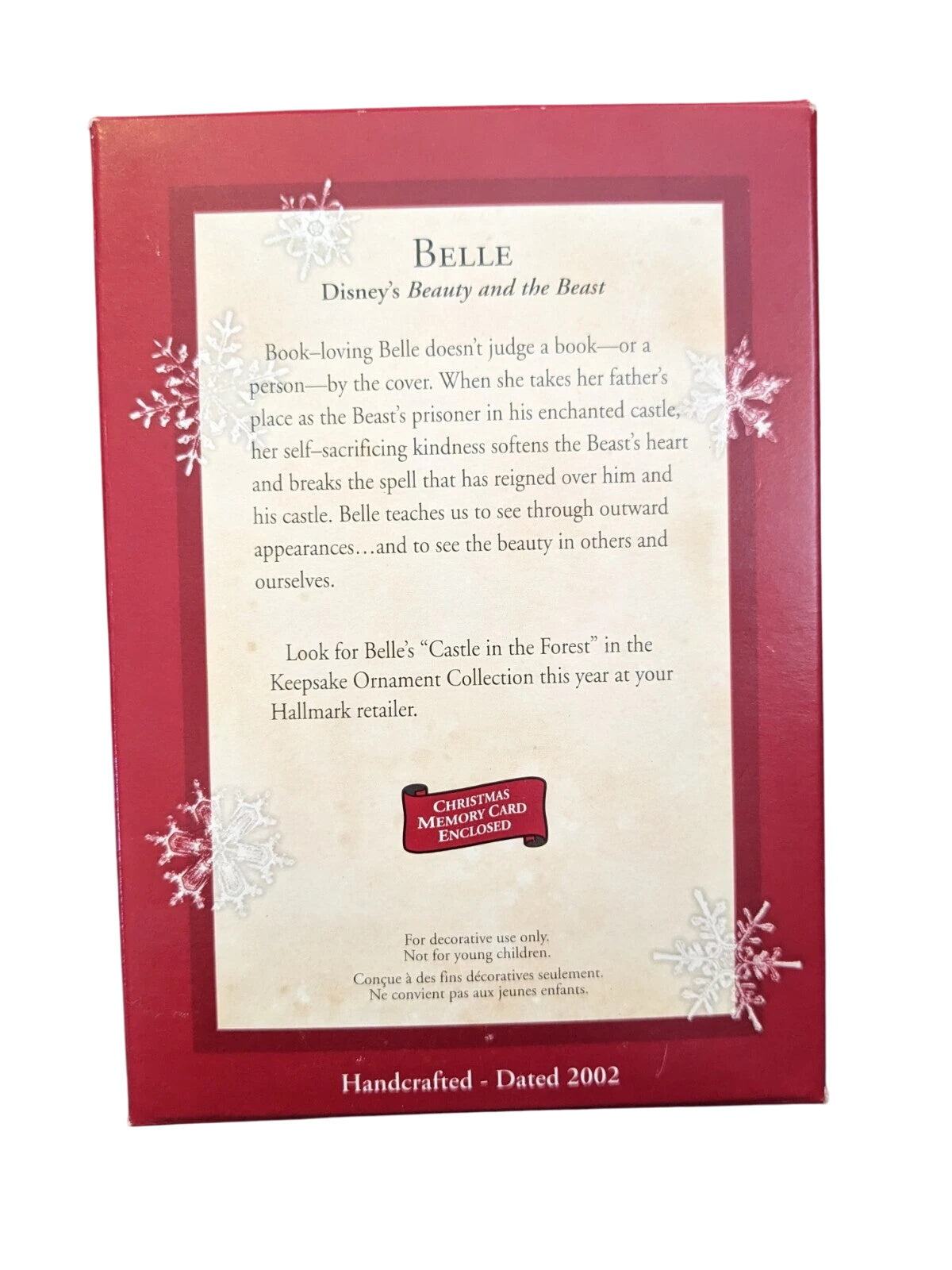 2002 Belle Hallmark Ornament (Beauty and the Beast) QXD4946