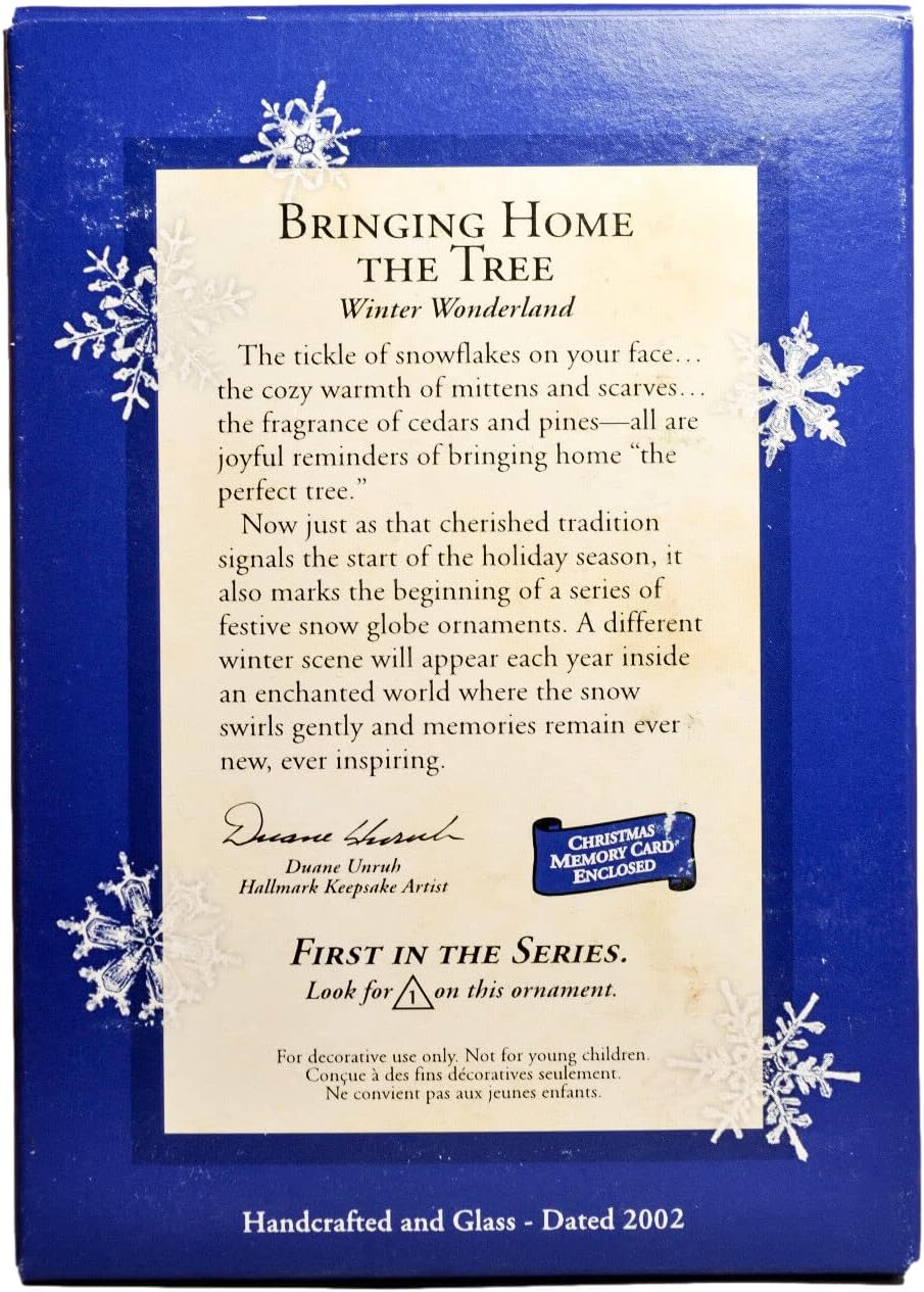 2002 Bringing Home The Tree Hallmark Ornament (Winter Wonderland) QX8186