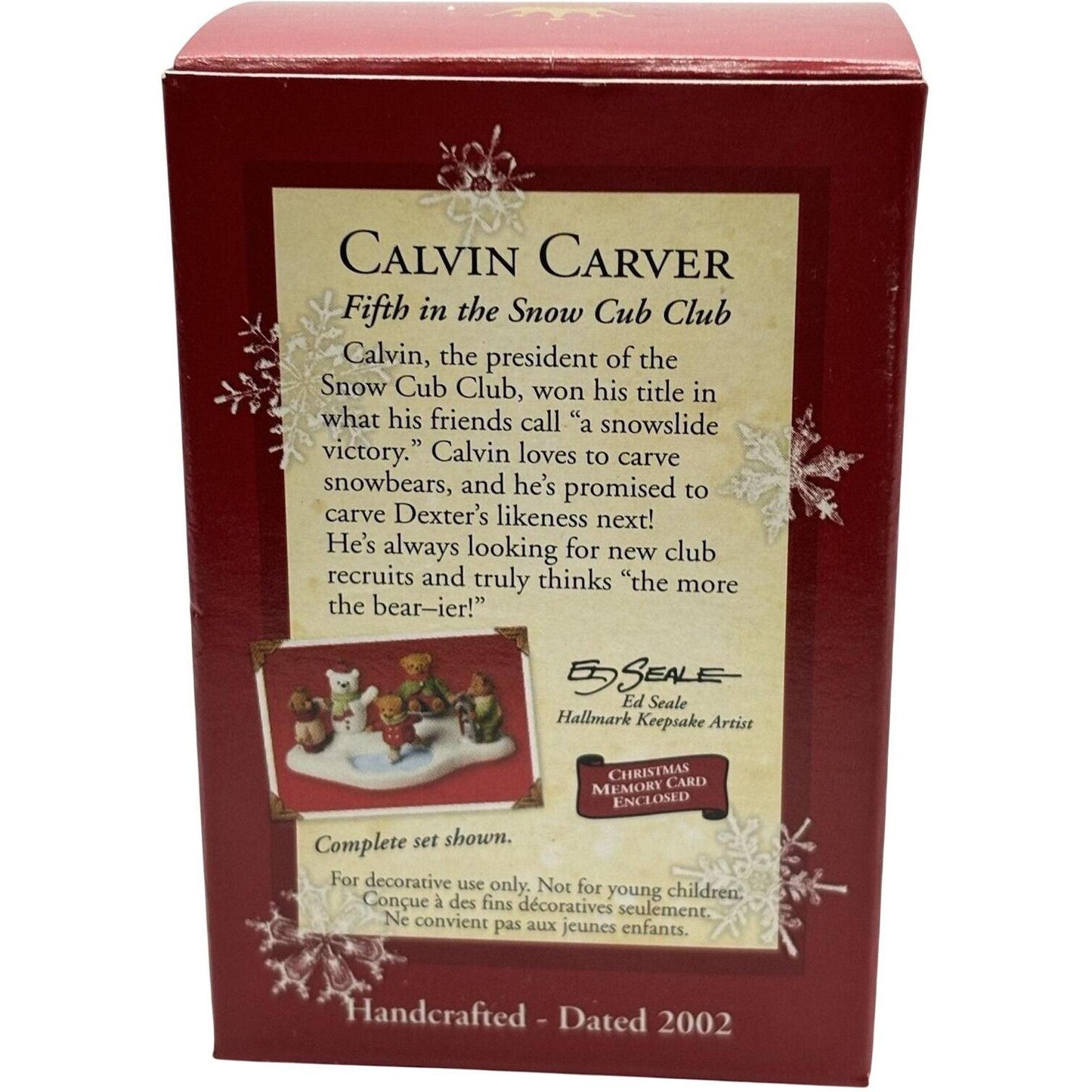 2002 Calvin Carver Hallmark Ornament (Snow Cub Club) QRP4646