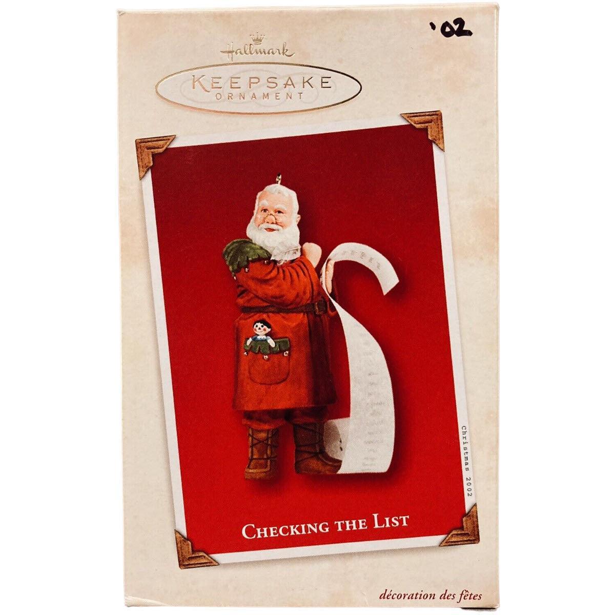 2002 Checking the List Hallmark Ornament (Santa Claus) QX8493