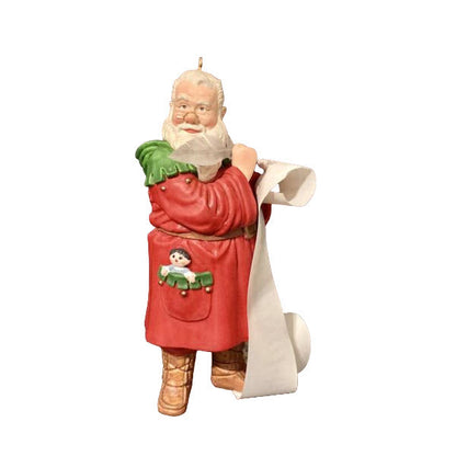 2002 Checking the List Hallmark Ornament (Santa Claus) QX8493