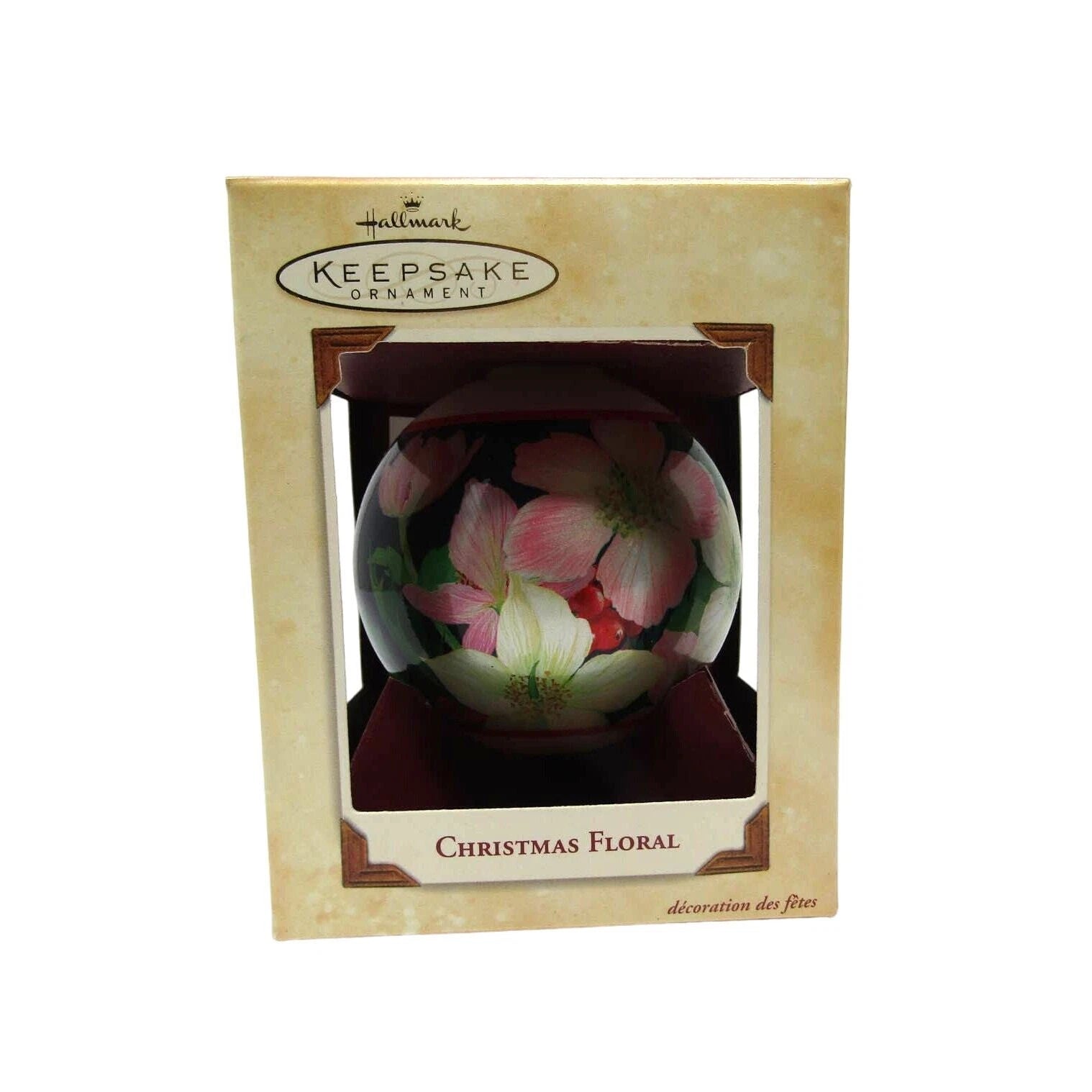 2002 Christmas Floral Hallmark Ornament (Ball) QX2963