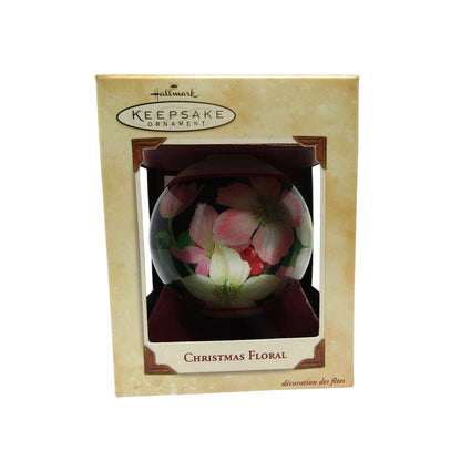 2002 Christmas Floral Hallmark Ornament (Ball) QX2963