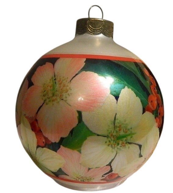 2002 Christmas Floral Hallmark Ornament (Ball) QX2963