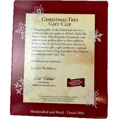 2002 Christmas Tree Gift Clip Hallmark Ornament (Santa Claus) QX2896