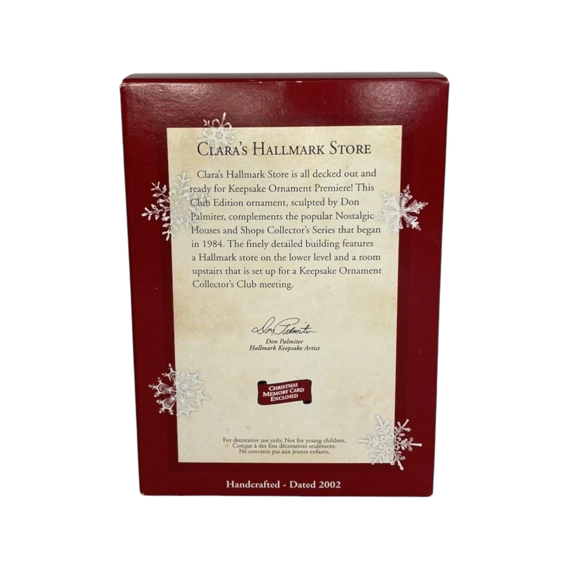 2002 Clara's Hallmark Store Hallmark Ornament (Nostalgic Houses and Shops) QXC4583 Image8