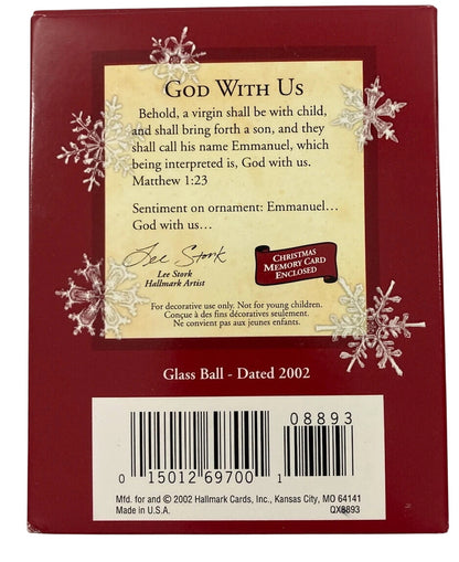 2002 God With Us Hallmark Ornament (Ball) QX8893
