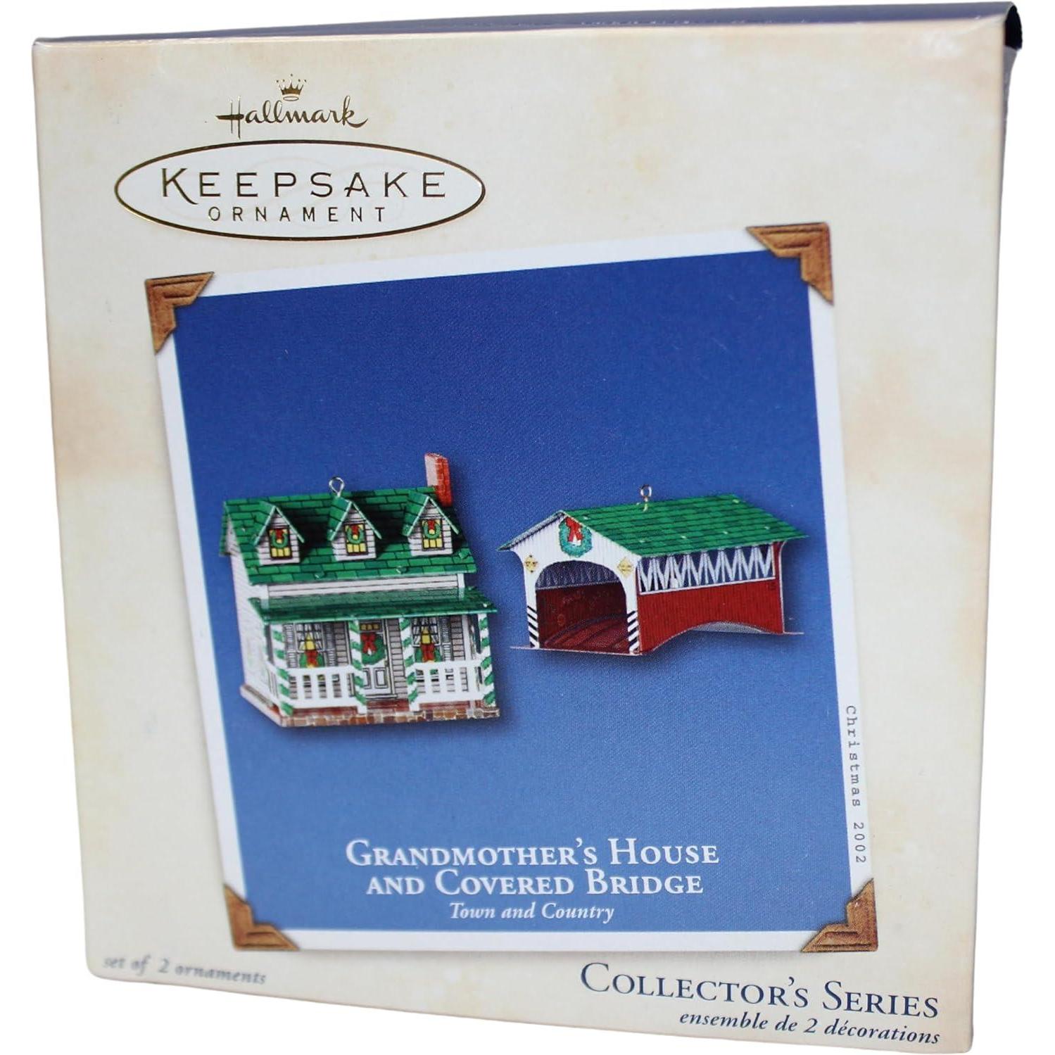 2002 GrandMother's House And Covered Bridge Hallmark Ornament (Town and Country) QX8156