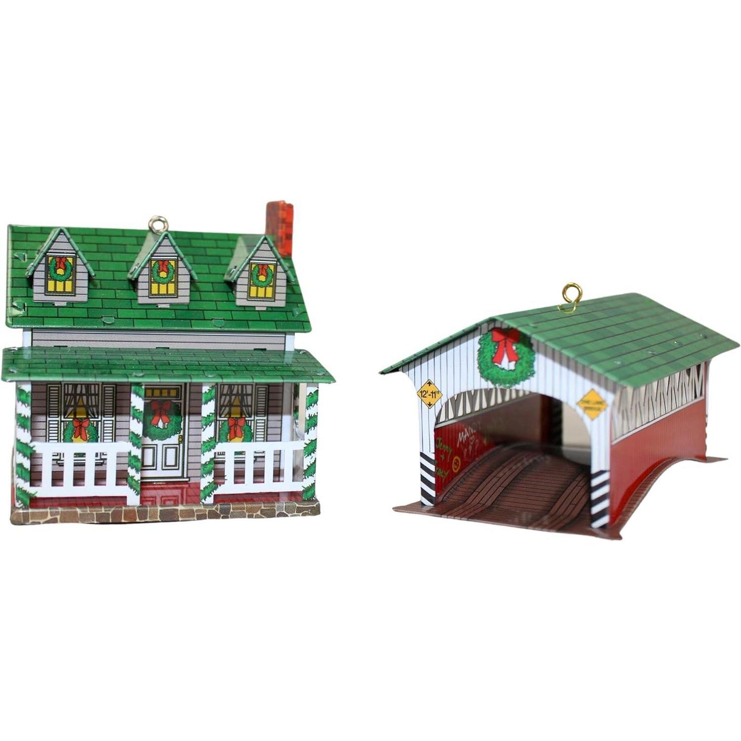 2002 GrandMother's House And Covered Bridge Hallmark Ornament (Town and Country) QX8156