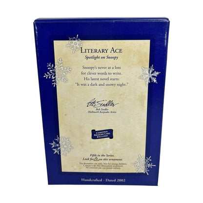 2002 Literary Ace Hallmark Ornament (Spotlight on Snoopy) QX8043 Image6