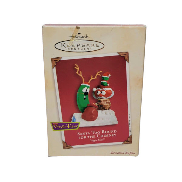 2002 Santa Too Round For The Chimney Hallmark Ornament (VeggieTales) QXI5293
