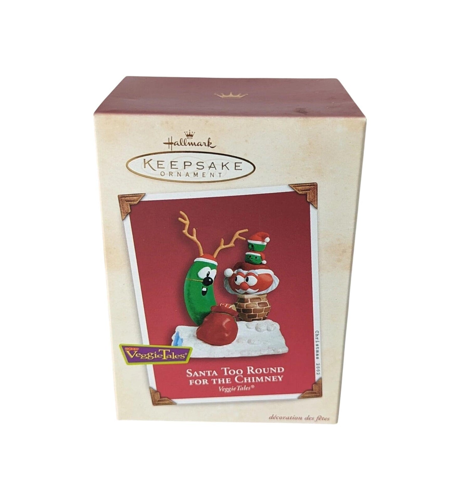 2002 Santa Too Round For The Chimney Hallmark Ornament (VeggieTales) QXI5293 Image2