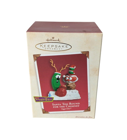 2002 Santa Too Round For The Chimney Hallmark Ornament (VeggieTales) QXI5293 Image2