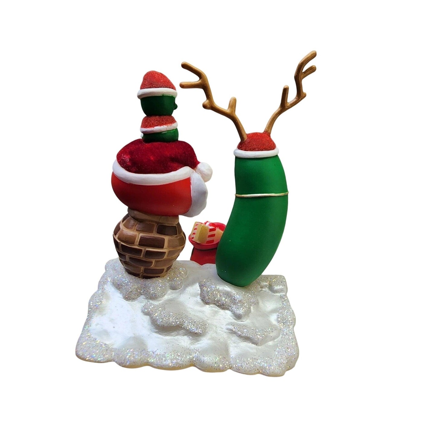 2002 Santa Too Round For The Chimney Hallmark Ornament (VeggieTales) QXI5293 Image4