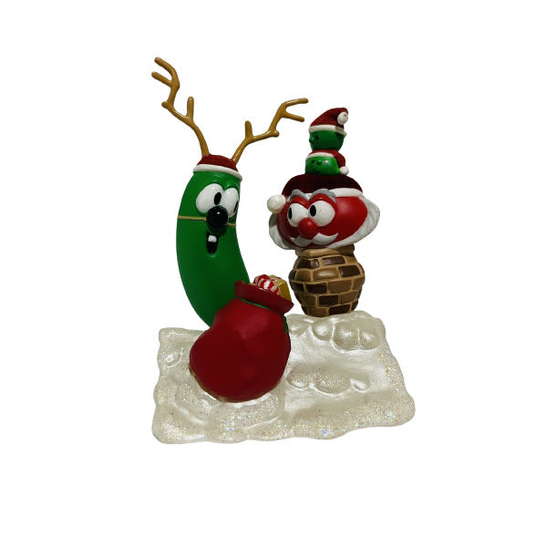 2002 Santa Too Round For The Chimney Hallmark Ornament (VeggieTales) QXI5293