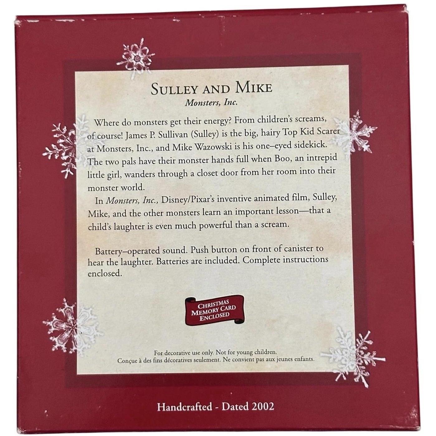 2002 Sulley and Mike Hallmark Ornament (Monsters, Inc.) QXD4613