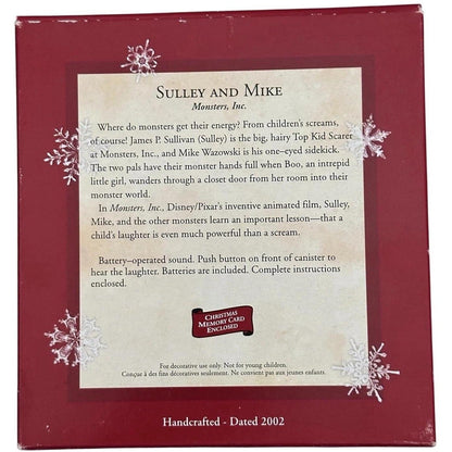 2002 Sulley and Mike Hallmark Ornament (Monsters, Inc.) QXD4613