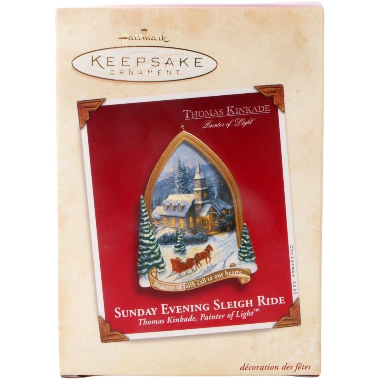 2002 Sunday Evening Sleigh Ride Hallmark Ornament (Thomas Kinkade) QX2903