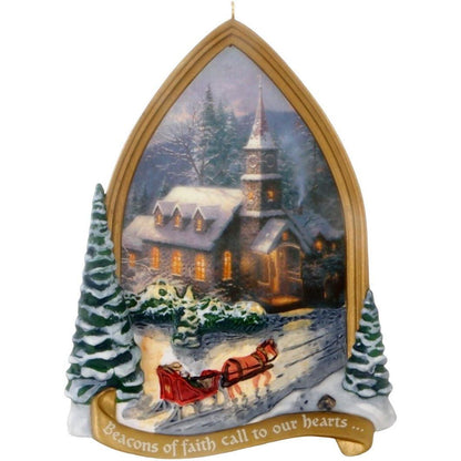 2002 Sunday Evening Sleigh Ride Hallmark Ornament (Thomas Kinkade) QX2903