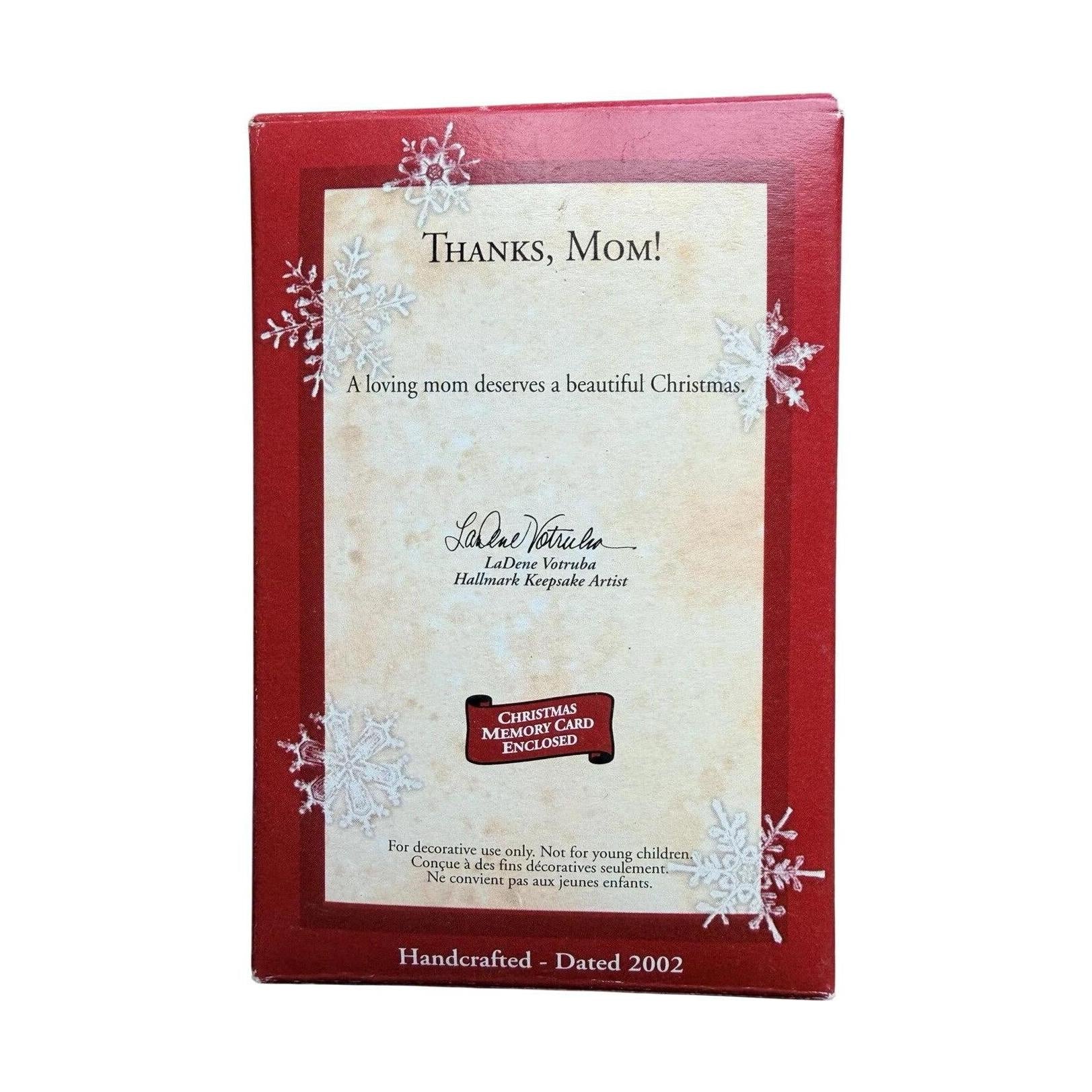 2002 Thanks, Mom! Hallmark Ornament (Family) QX8963 Image6