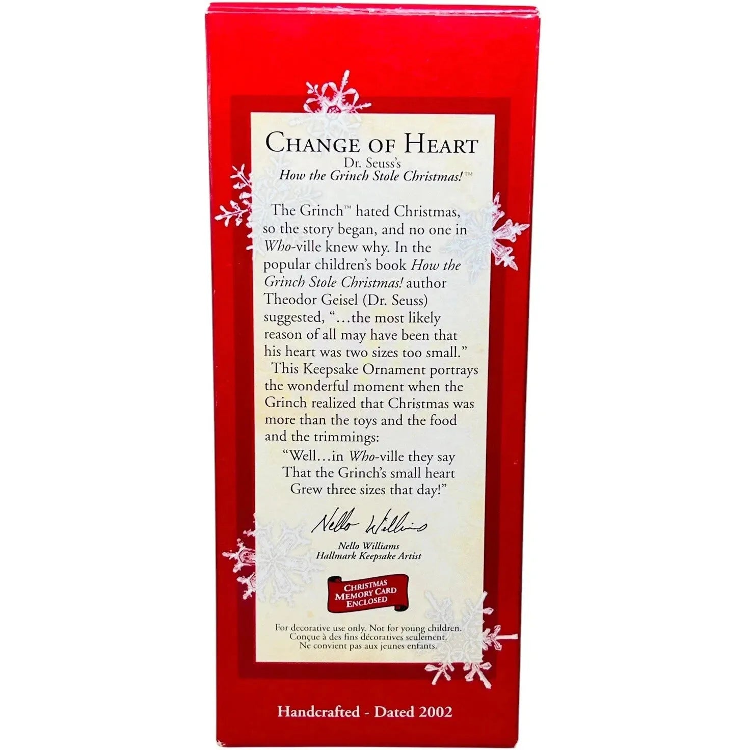 2002 The Grinch - Change of Heart Hallmark Ornament (The Grinch) QXI5273
