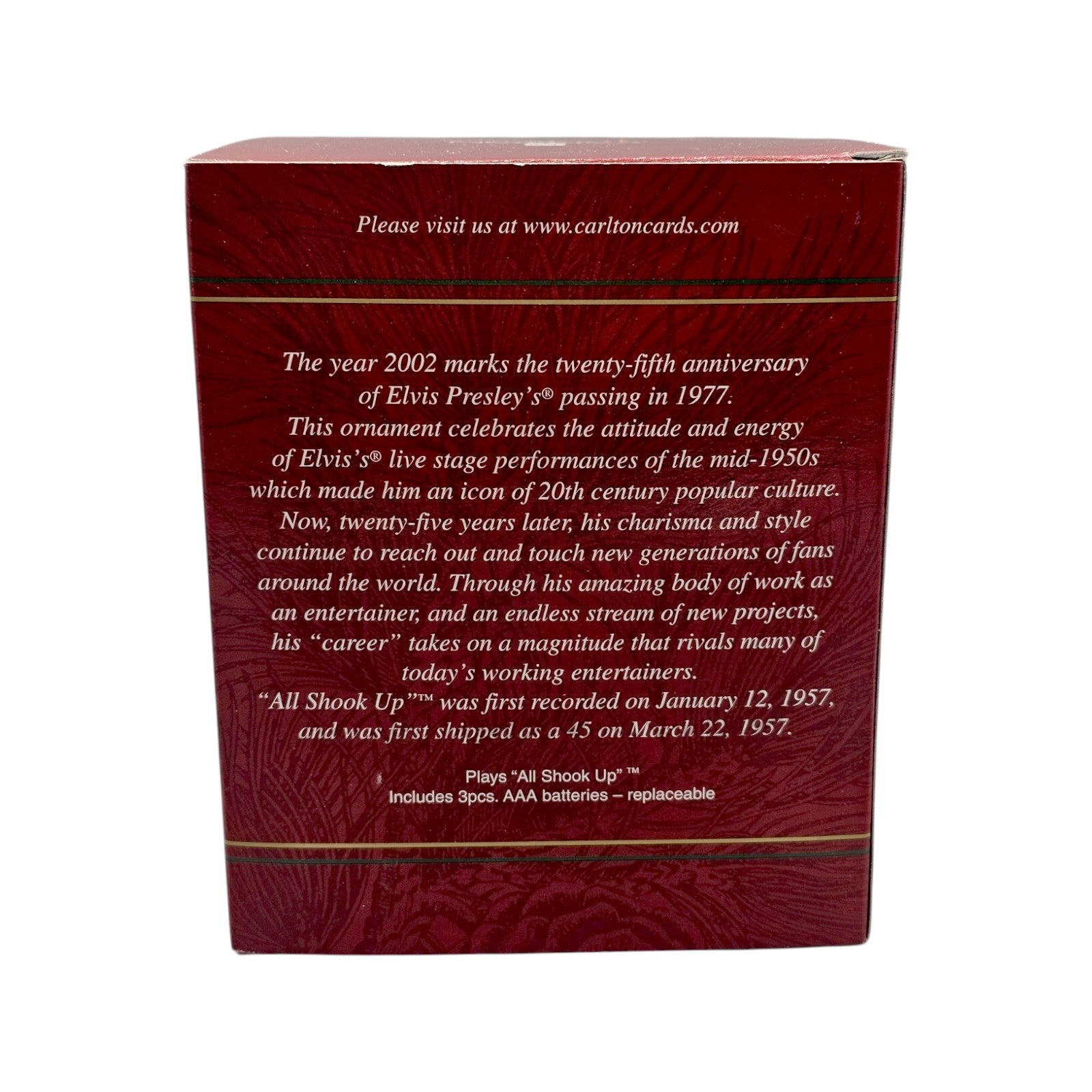 2002 The King of Rock and Roll Carlton Cards Ornaments (Elvis Presley) by Carlton Cards CXOR-064G CXOR-064G Image8