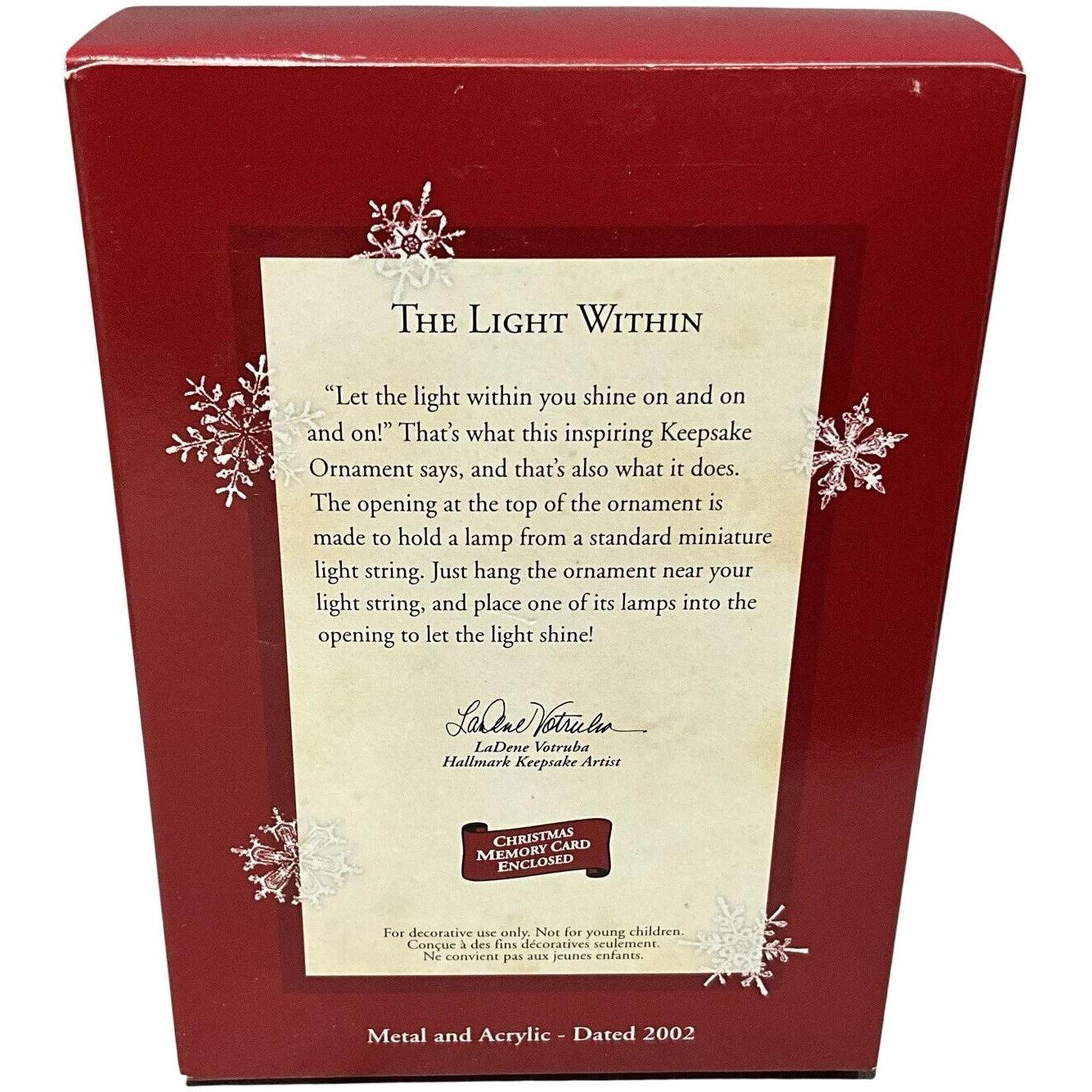 2002 The Light Within Hallmark Ornament (Heart) QX2846