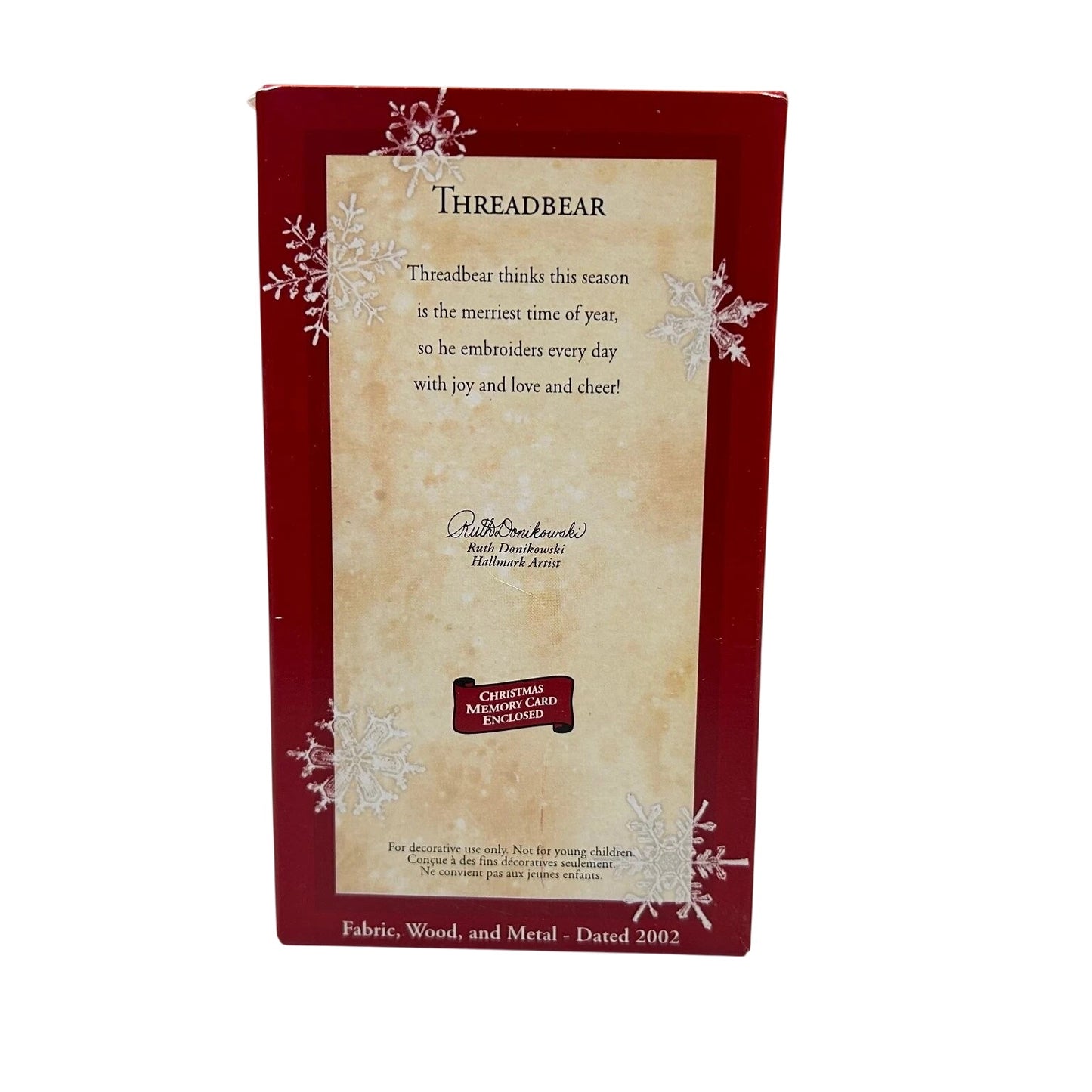 2002 Threadbear Hallmark Ornament (Teddy Bear) QX2916 Image6