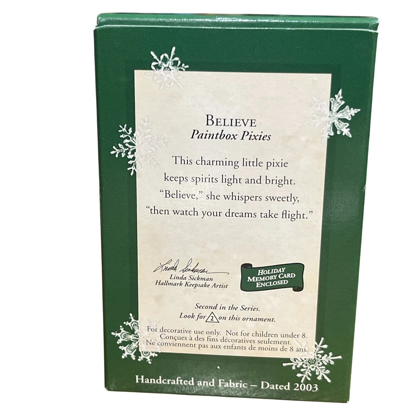 2003 Believe Hallmark Ornament (Paintbox Pixies) QXM4919