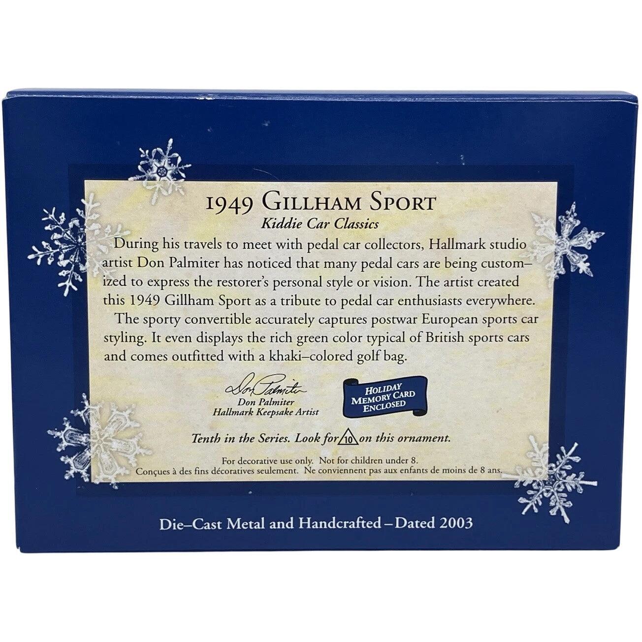 2003 Hallmark Ornament (1949) Gillham Sport Hallmark Ornament (Kiddie Car Classics) QX8139