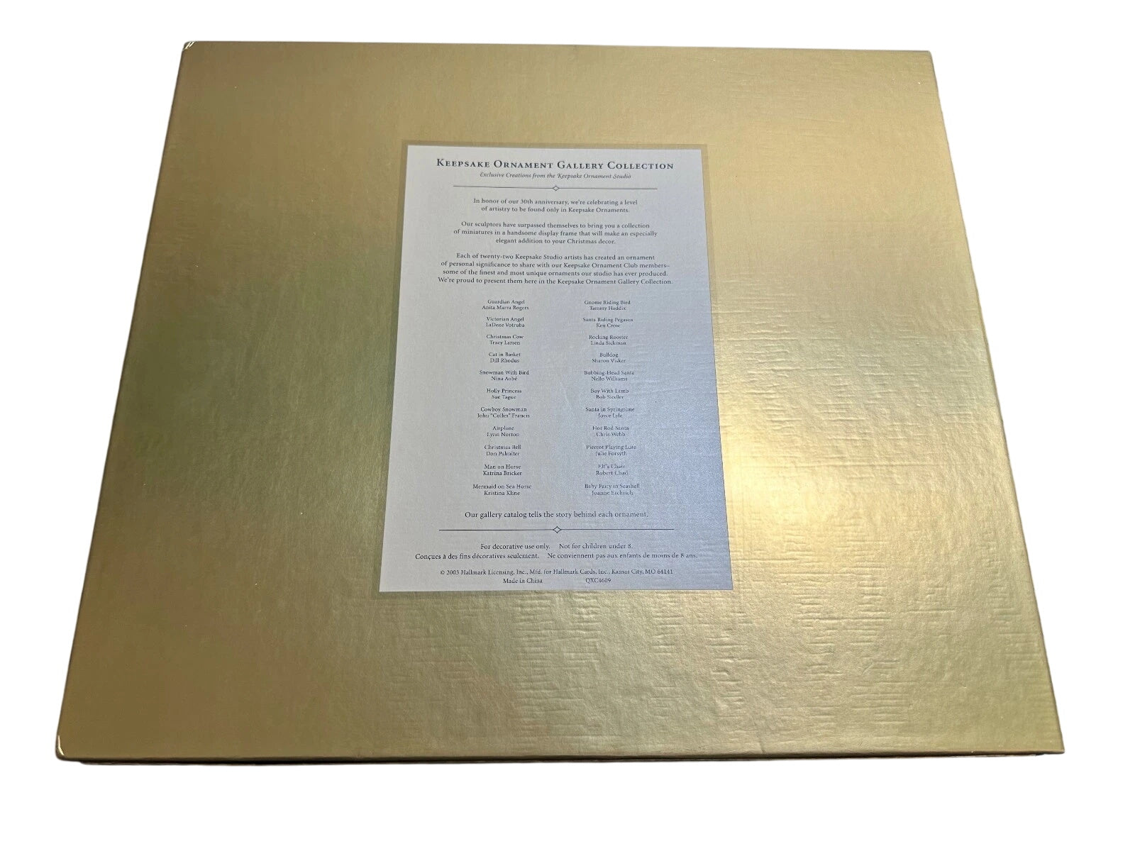 2003 Keepsake Gallery Collection Hallmark Ornament (Studio Edition) QXC4609