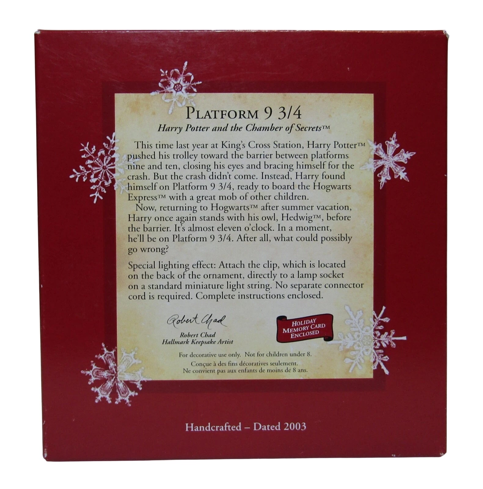 2003 Platform 9 ¾ Hallmark Ornament (Harry Potter and the Chamber of Secrets) QXI4279