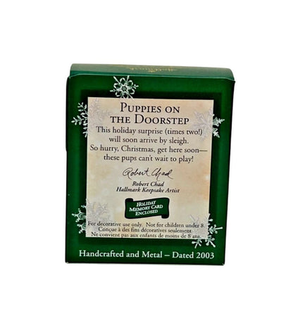 2003 Puppies on the Doorstep Hallmark Ornament (Animal) QXM4989