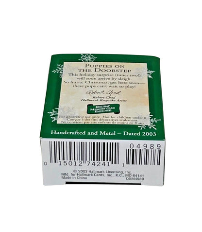 2003 Puppies on the Doorstep Hallmark Ornament (Animal) QXM4989