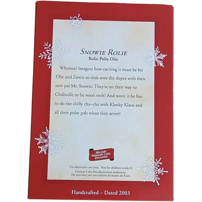 2003 Snowie Rolie Hallmark Ornament (Rolie Polie Olie) QXD2477