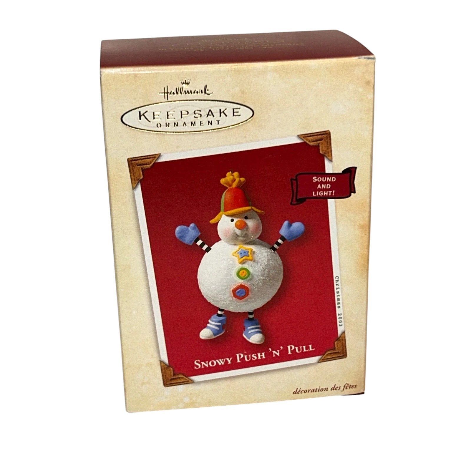 2003 Snowy Push 'N' Pull Hallmark Ornament (Snowmen) QLX8259