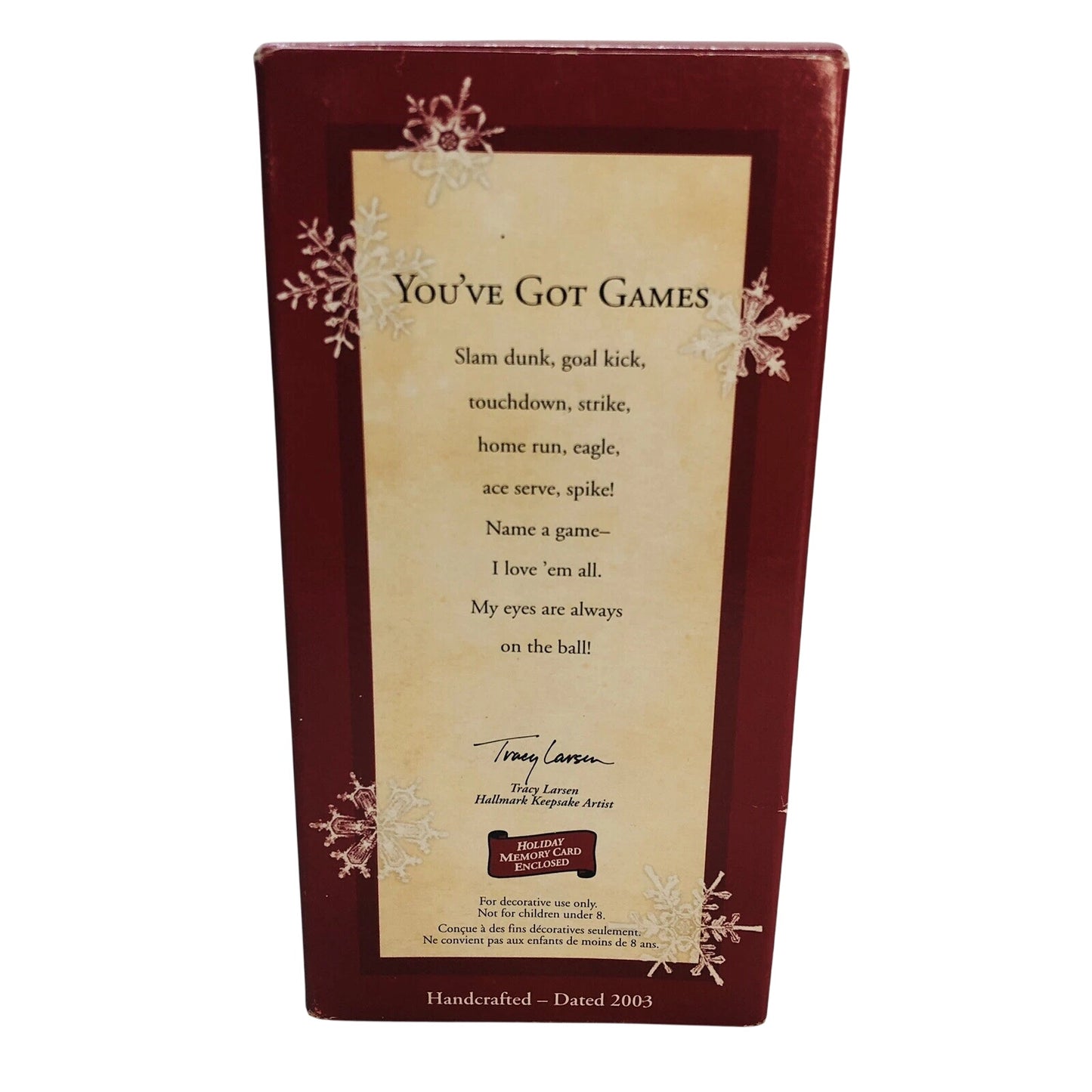 2003 You've Got Games Hallmark Ornament (Sports & Activities) QXG8627