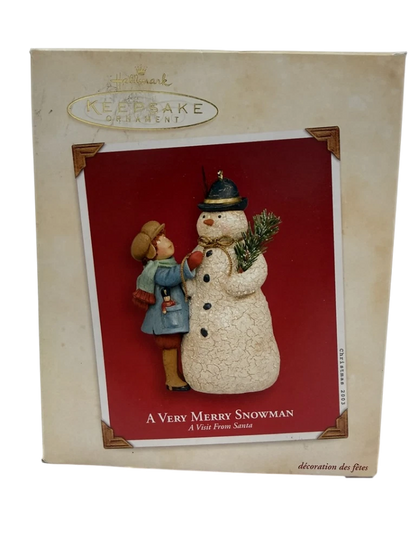 2003 A Very Merry Snowman Hallmark Ornament (A Visit From Santa) QP1417 Image2