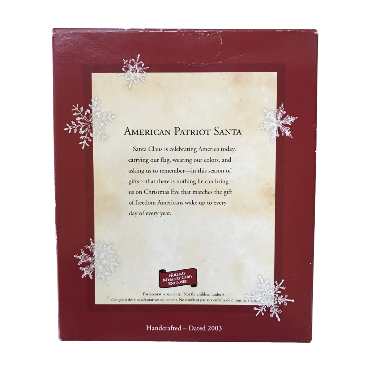 2003 American Patriot Santa Hallmark Ornament (Santa Claus) QXG2549 Image6