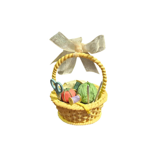 2003 Basket of Joy Hallmark Ornament (Sewing and Thimble) QXG8599 Image1