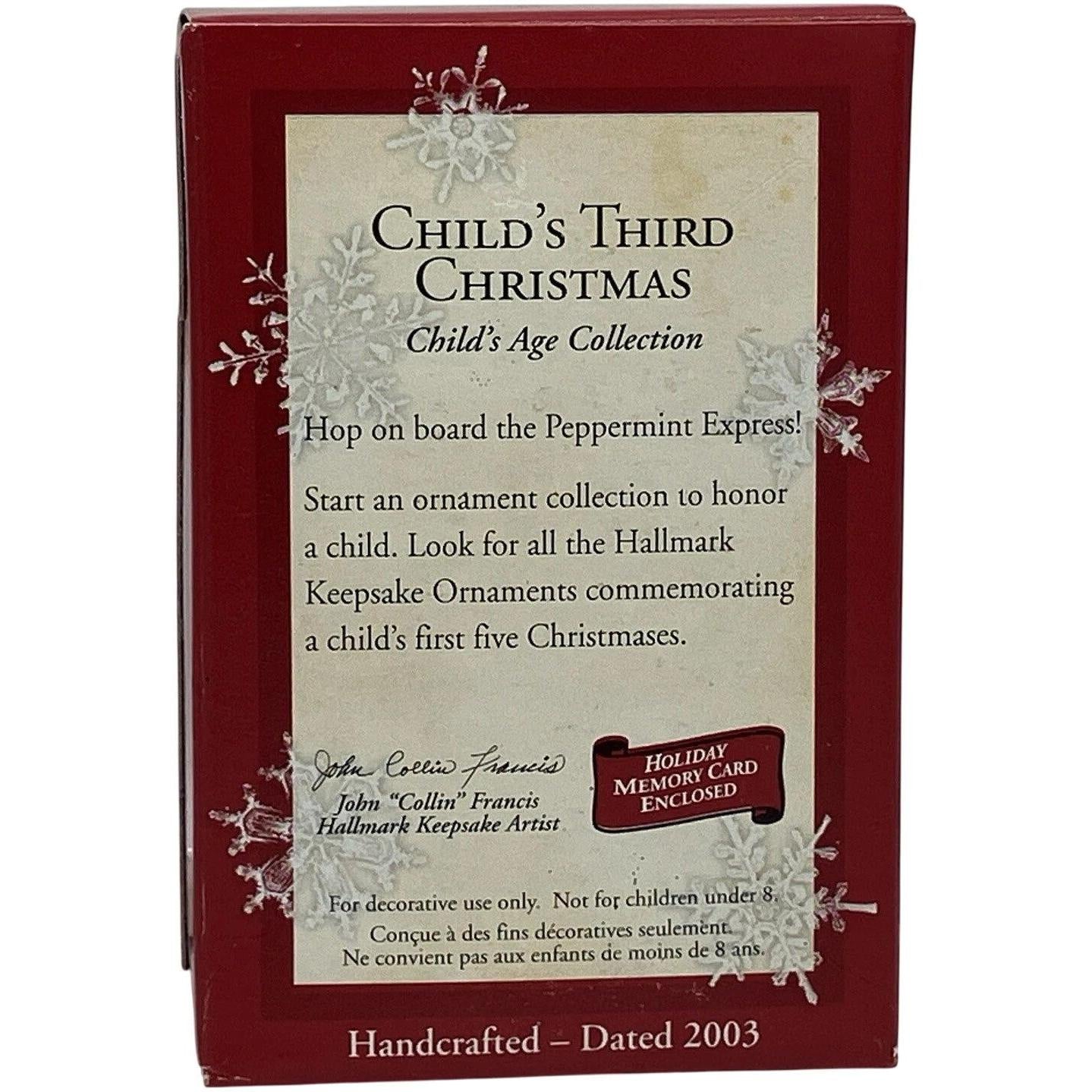 2003 Child's Third Christmas Hallmark Ornament (Child's Age Collection) QXG8707