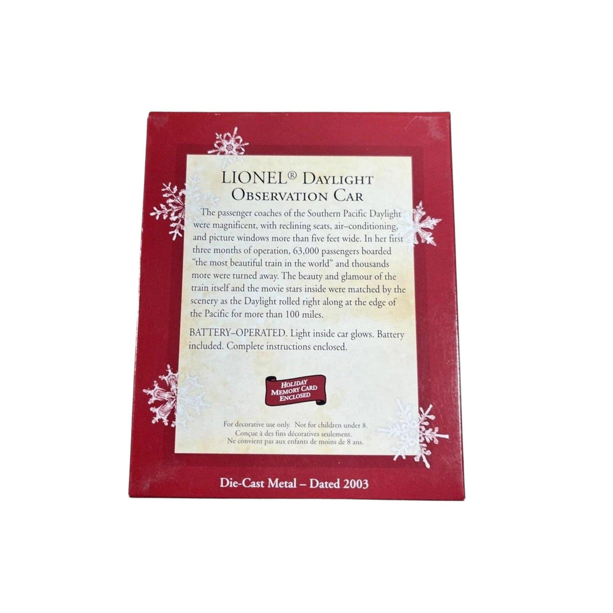 2003 Daylight Observation Car Hallmark Ornament (Lionel) QXI8327 Image7