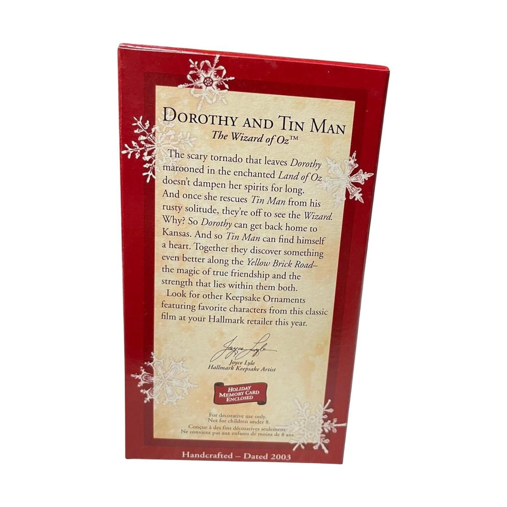 2003 Dorothy and Tin Man Hallmark Ornament (The Wizard of Oz) QXI8299 Image6