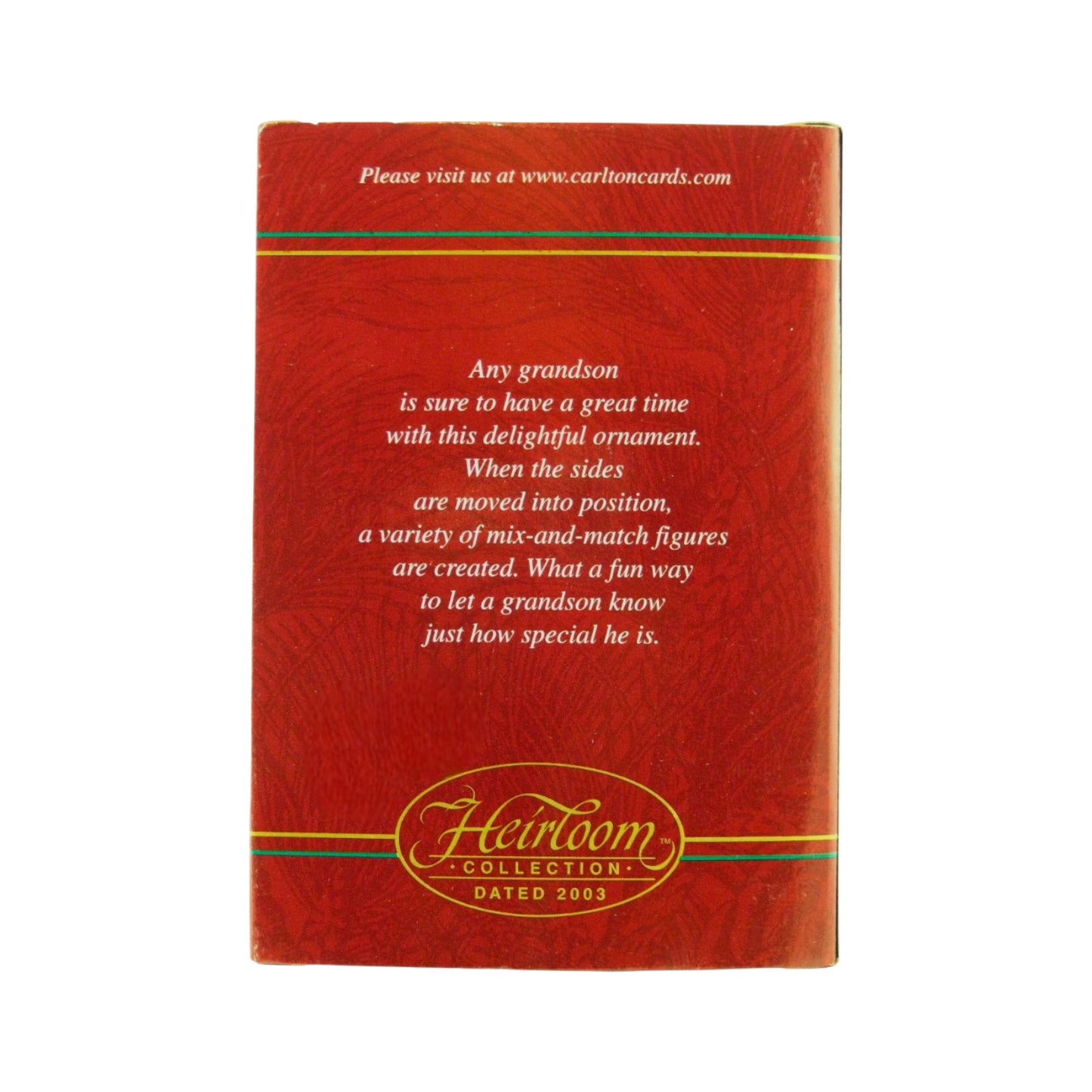 2003 Grandson – Dated 2003 (Family) Carlton Cards Heirloom Ornament CXOR-031P Image8