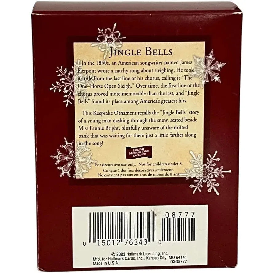 2003 Jingle Bells Hallmark Ornament (Ball) QXG8777