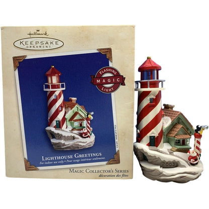 2003 Lighthouse Greetings Hallmark Ornament (Lighthouse Greetings) QX7409