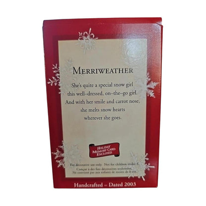 2003 Merriweather Hallmark Ornament (Snowman) WD2875 Image6